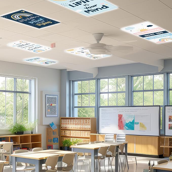 QOUBAI 8PCS Fluorescent Light Covers, 4x2 Feet Magnetic Light Cover Fluorescent - Image 6