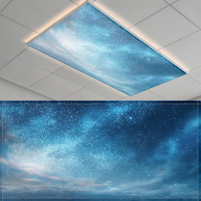 2 Pack Fluorescent Light Covers- 4 x 2 Feet Magnetic Ceiling Light Cover Room by BSFHH