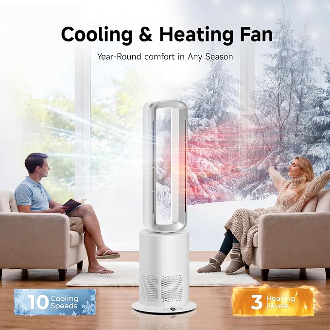 Xcity TP09Pro Bladeless Tower Fan, 3-in-1 Air Purifier, Space Heater & Cooling - Image 4