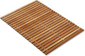 OLDTREE 15.78" W x 23.62" L Foldable Teak Shower Mat, Non Slip, Luxury Wood Bathroom Mat for Spa Home,Indoor or Outdoor