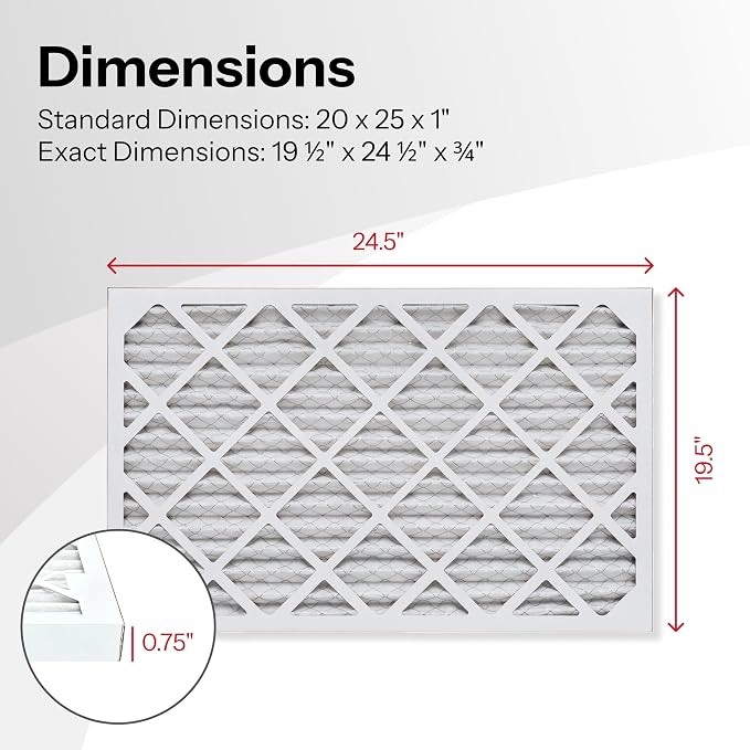 20x25x1 Air Filter by AIRx Filters MERV 11 Pleated Furnace Filter HVAC AC - Image 3