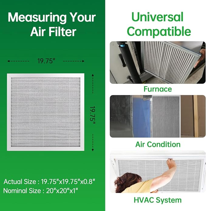 20x20x1 Air Filter Electrostatic Filter Reusable Washable HVAC AC Furnace Filter - Image 4