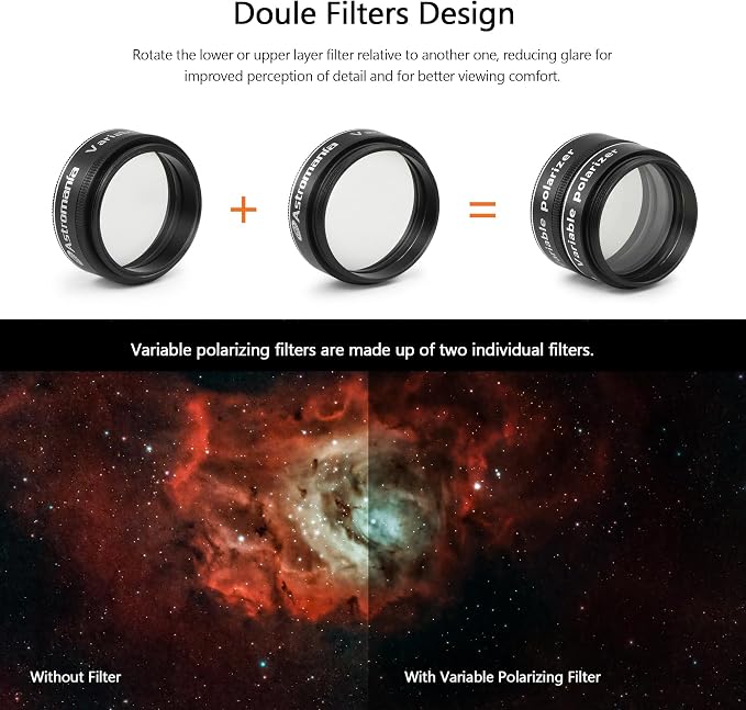 Astromania Telescope Filter, 1.25 Inch Variable Grey Polarizing Filter - Image 3