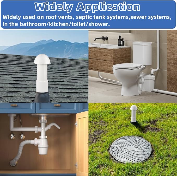 3 Inch Vent Stack Pipe Filter, Sewer Vent Filter Septic Tank Roof Vent Filters - Image 6