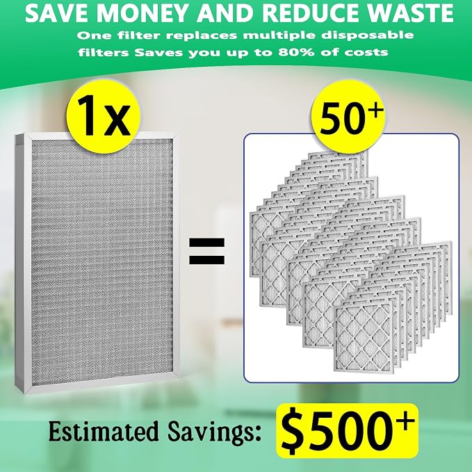 20x25x4 Air Filter, MERV11 Rated Electrostatic Filter, Washable and Reusable - Image 3