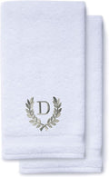 Decorative and Monogrammed Hand Towels for Bathroom Kitchen Makeup | Personalized Gift for Wedding-Bridal | Roman Font Custom Luxury Turkish Towel | Spa Collection, Oversized, 16 X 30 Inch, Set of 2