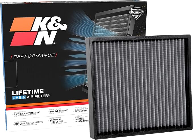 K&N LIFETIME Cabin Air Filter: Washable, Clean Air by KNEngineeringInc