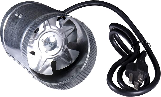 Hydro Crunch 4 inch 100 CFM Booster Fan & 4" x 12" Carbon Filter - Image 2