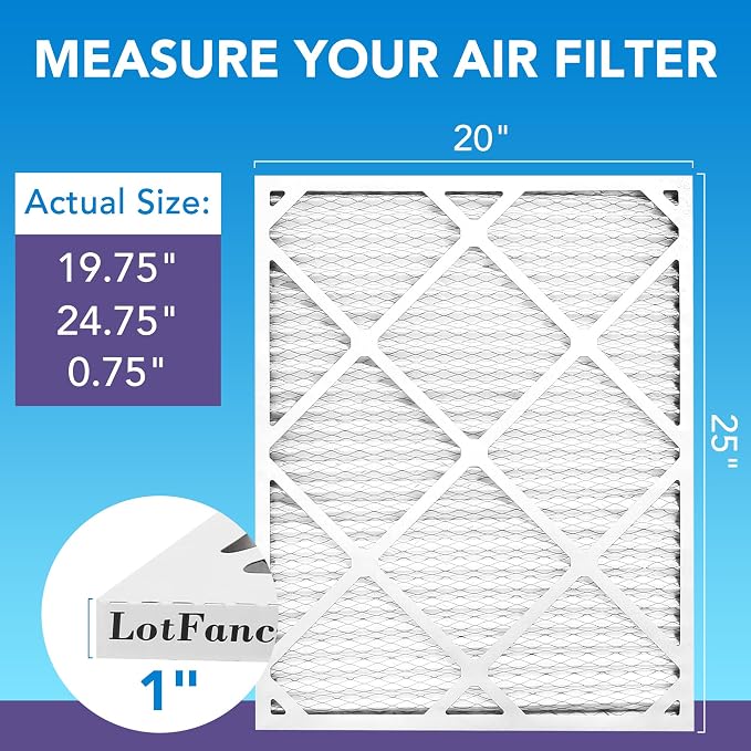 LotFancy 20x25x1 Air Filter MERV 11 4-Pack, Electrostatic Pleated AC Furnace - Image 2