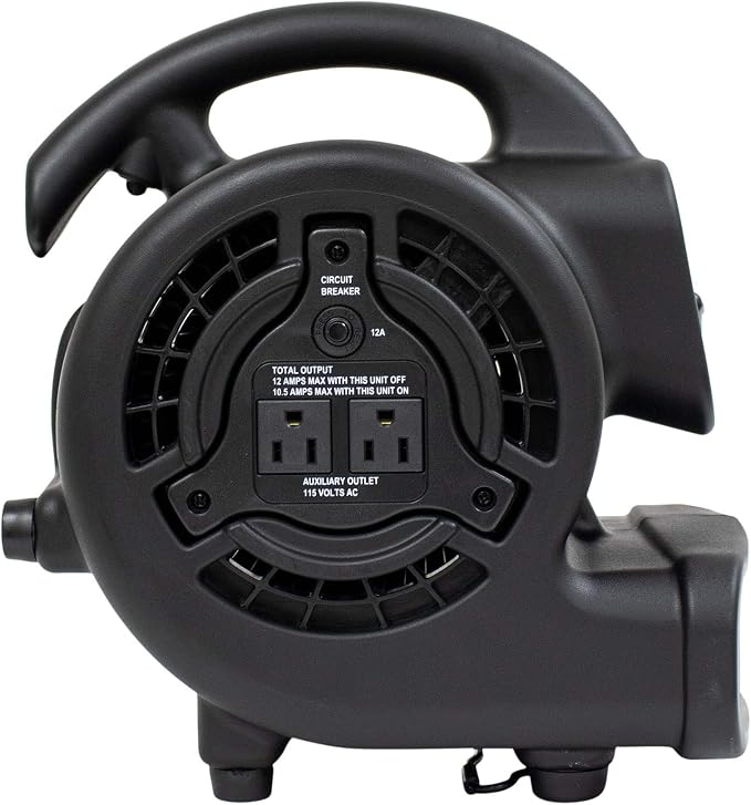 XPOWER P-80A Mini Mighty 138 W 600 CFM Centrifugal Air Mover, Carpet Dryer - Image 4
