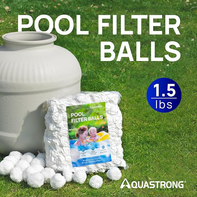 AQUASTRONG Pool Filter Balls for Sand Filters, 1.5 lbs Reusable Pool Sand - Image 2