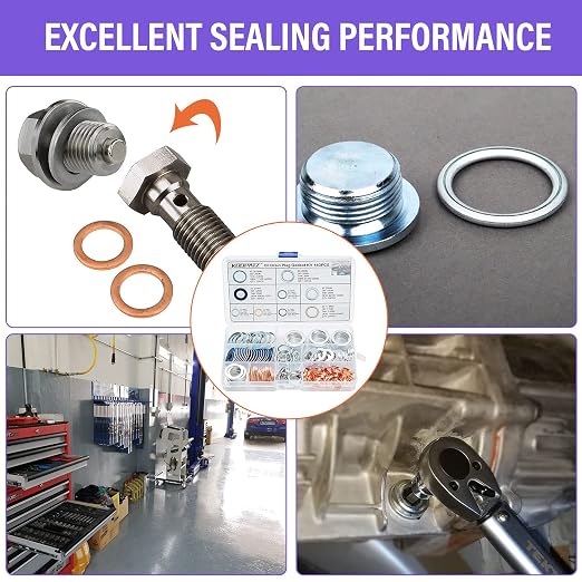 140PCS Oil Drain Plug Gasket Assortment Oil Crush Washers Seals Kit - Image 7