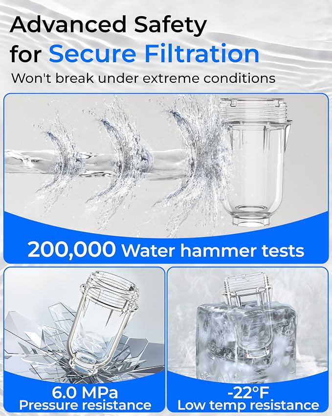 Waterdrop Spin Down Sediment Filter, 50/200 Micron Reusable Whole House Water - Image 7