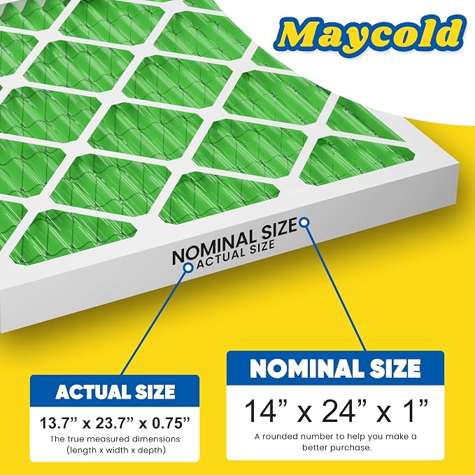 Maycold MERV 13 14x24x1 Air Filter, High-Efficiency Pleated AC & Furnace Filters - Image 3