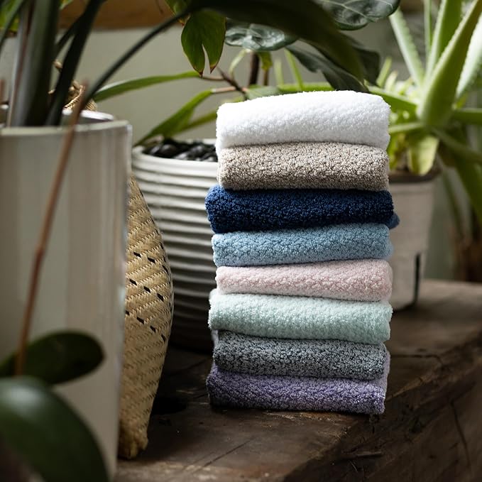 Minor Flaws - Everplush Diamond Jacquard 6 Pieces Bath Towel Set, Luxury Super Soft Oversized everplush Towels, Highly Absorbent everplush Diamond Jacquard Quick Dry Bath Towel for Bathroom Aqua