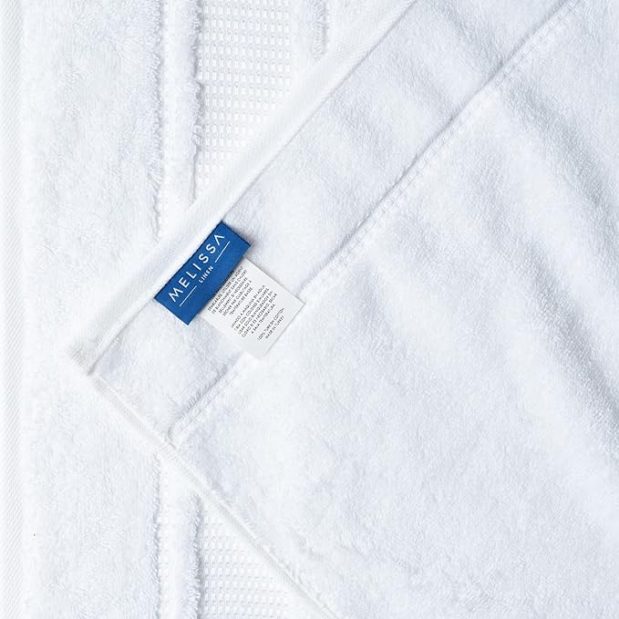 Melissa Linen, 2 Piece Hand Towel Set, 100% Turkish Cotton Face Hand Towels for Bathroom, 20 in x 35 in, Absorbent, Quick Dry, Durable and Soft, Spa and Hotel Quality, Bright White