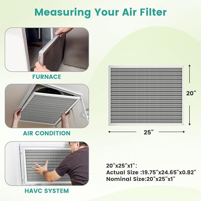20x25x1 Electrostatic Air Filter Washable Reusable, HVAC AC Furnace Filter - Image 3
