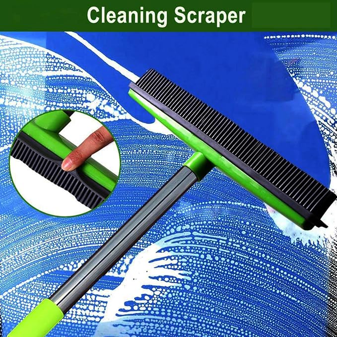 Multifunctional Broom, Telescopic Carpet Rake Rubber Pp 12.6in Brush Easy Wash - Image 2