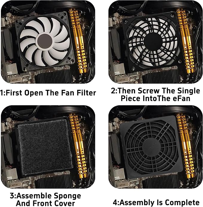 6Pcs 80mm Cooling Fan Filter, Plastic Dustproof Mesh Cover - Image 6