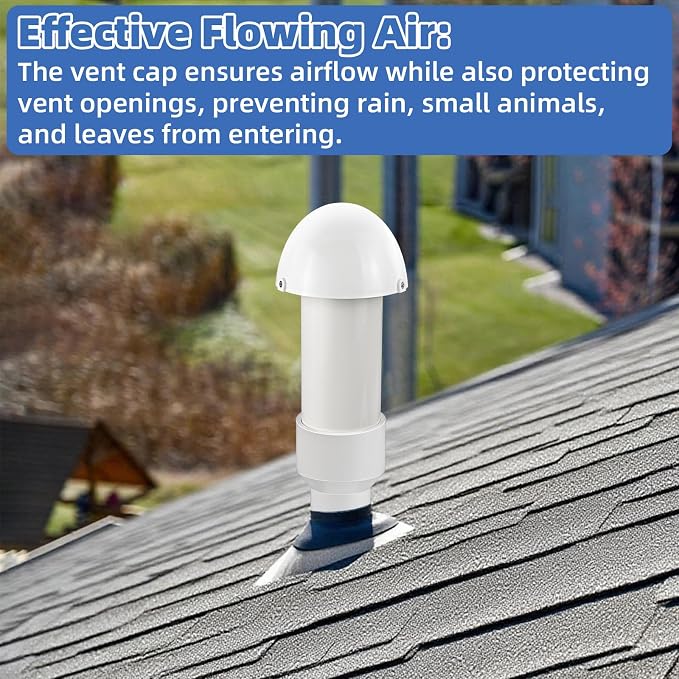 2 Inch Vent Stack Pipe Filter, Sewer Vent Septic Filter Vents Pipe Cap - Image 3