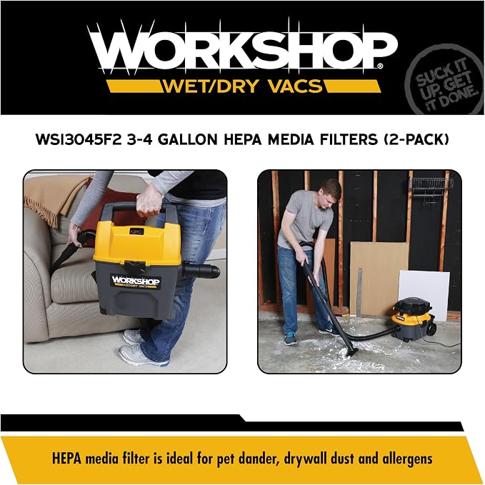 WORKSHOP Wet/Dry Vacs Vacuum Filters WS13045F2 HEPA Media Filter - Image 4