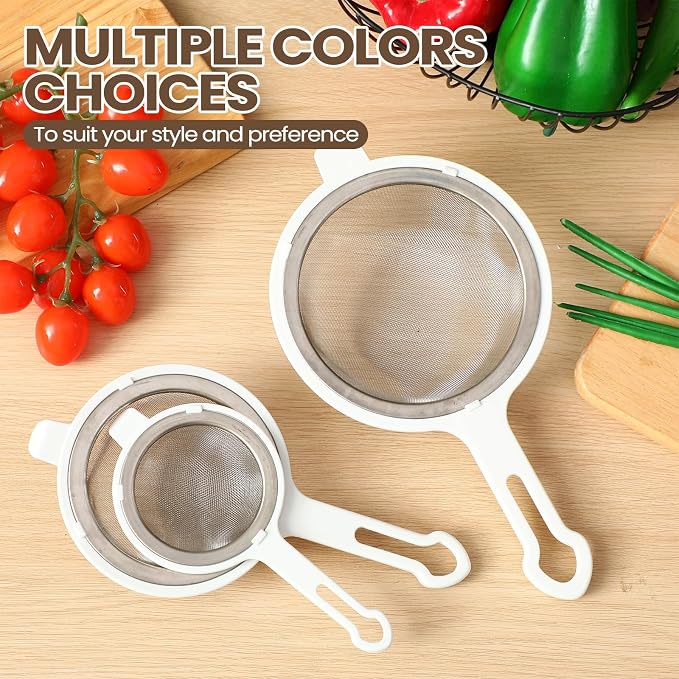 LemonRoad Set of 3 Stainless Steel Mesh Strainer 304 Fine Mesh Filters - Image 5