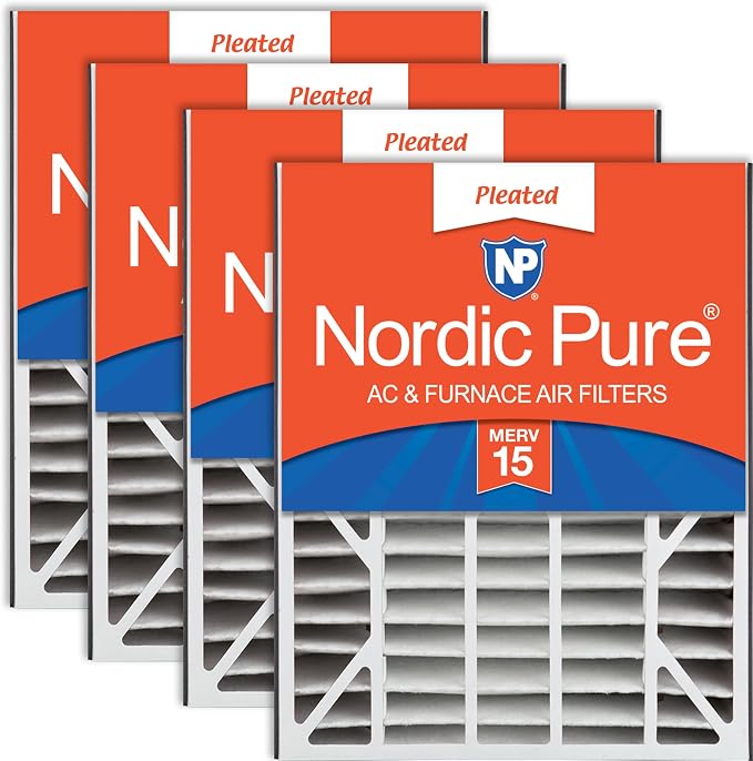 Nordic Pure 20x25x5 Air Bear Replacement 266649-102 MERV 15 Air Filters 4 Pack by NordicPure