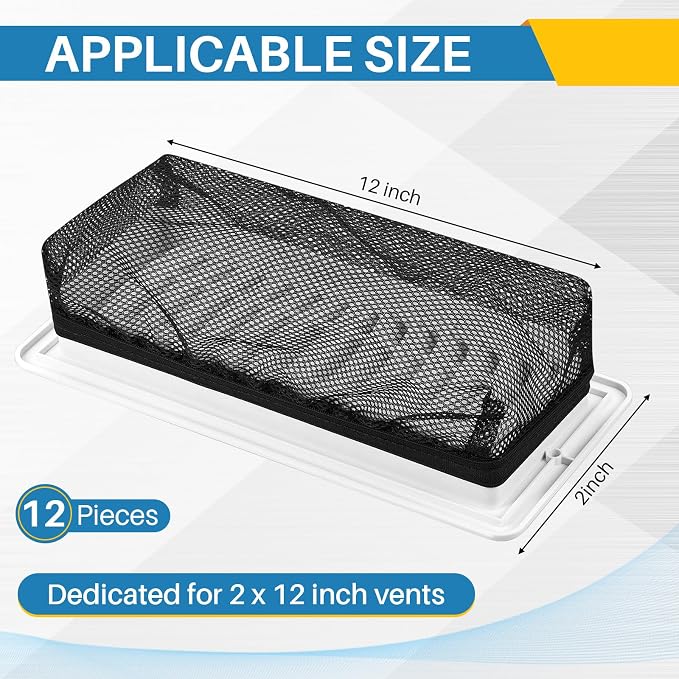 Zonon 12 Pcs 2 x 12 Inch Floor Register Trap Cover Vent Screen - Image 2