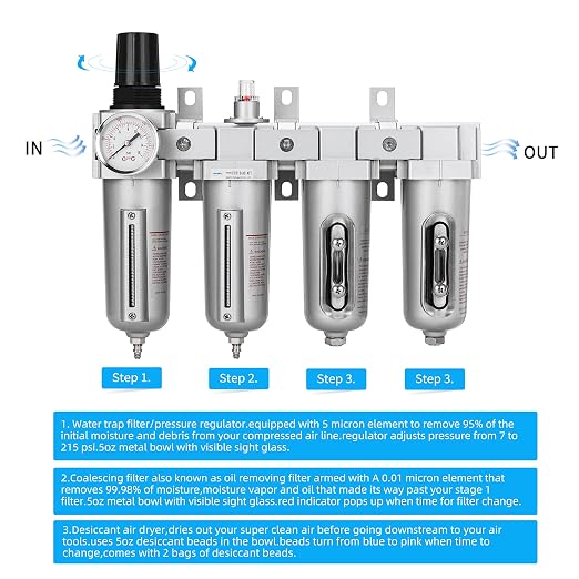 NANPU 3/4" NPT Industrial Grade 4 Stage Air Drying System - Image 4