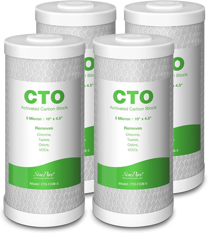 SimPure Whole House Water Filter Cartridges 5 Micron 10" x 4.5" CTO Activated by SimPure_Water