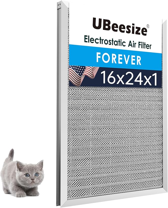 UBeesize 16x24x1 Air Filter HVAC AC Furnace Filter, MERV 8, Reusable Washable by UBeesize