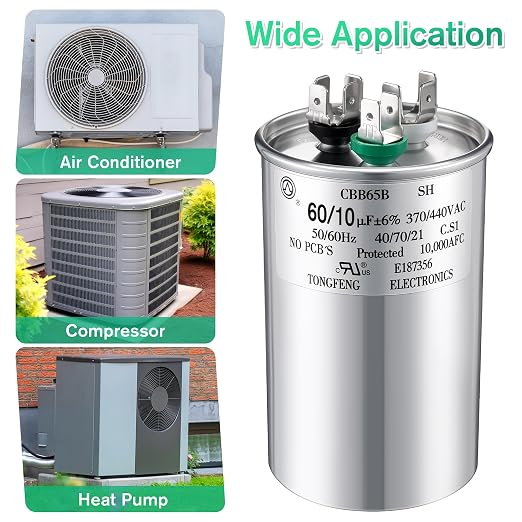 60 +10 uF±6% 370/440V CBB65 Dual Run Round Capacitor - Image 6