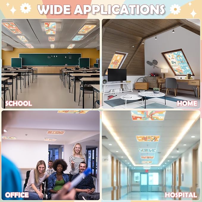 6Pcs Fluorescent Light Covers for Classroom Ceiling Lights, 4 x 2 Feet - Image 8