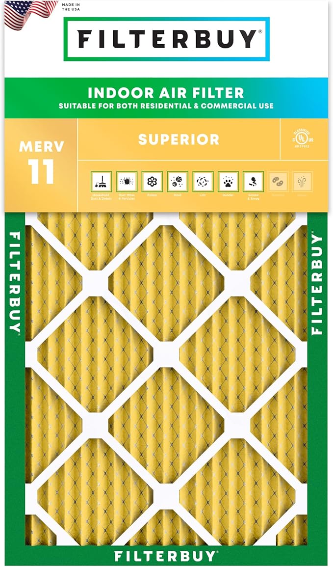 Filterbuy 16x25x1 Air Filter MERV 11 Superior Pet & Allergy Defense, by Filterbuy