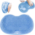 Shower Foot Scrubber Mat with Non-Slip Suction Cups, Exfoliating Foot and Back Washer Pad for Bathtub and Shower Floor (Sky Blue)