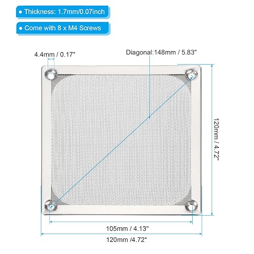 PATIKIL 120mm Fan Filter Grills - Image 2