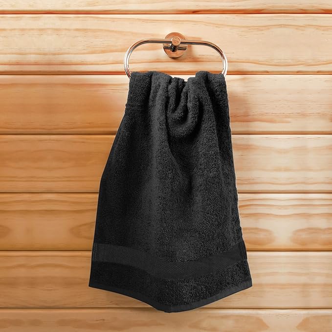 Utopia Towels Black Salon Towels, Pack of 72 (Not Bleach Proof, 16 x 27 Inches) Highly Absorbent Towels for Hand, Gym, Beauty, Spa, and Home Hair Care
