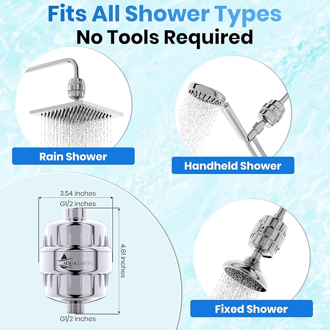 Aqua Earth Shower Filter Head for Hard Water Softening - Image 5