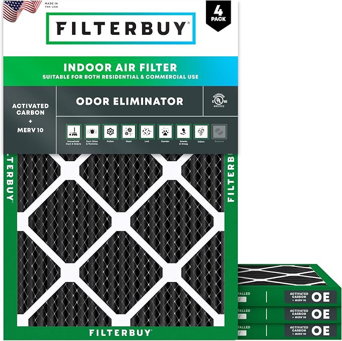 Filterbuy 12x18x1 Air Filter MERV 10 Odor & Allergy Defense by Filterbuy
