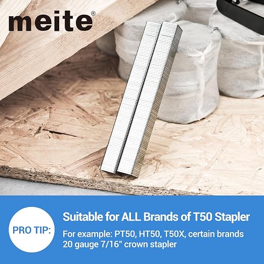 meite T-50 Heavy Duty Staples, 9/16 Inch Galvanized T-50 Staples - Image 7