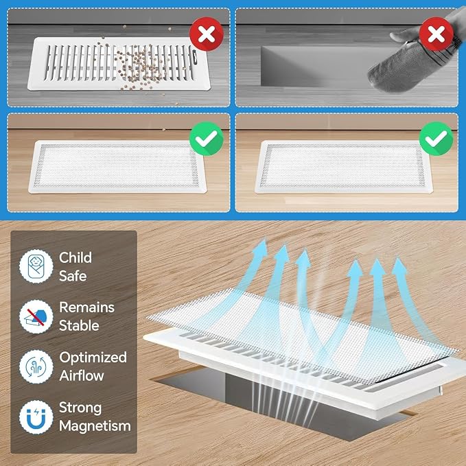 Stronge Magnetic Vent Covers, 7x13 Inch Floor Vent Covers 4 Pack, - Image 4