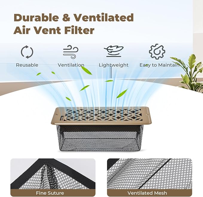 5Pack Floor Vent Screen Net 2''x12'', Floor Air Vent Cover Screen - Image 2