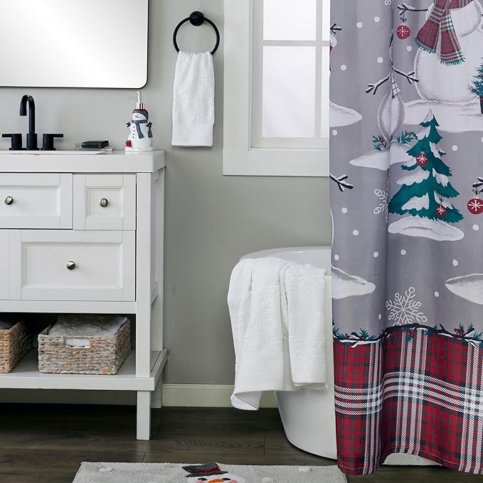 SKL Home Christmas/Winter Subtle Snowflakes Hand Towel 2pc Set for Bath/Kitchen/Bar & Gift, White