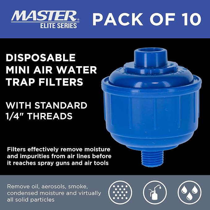 Master Elite Pack of 10 Disposable Mini Air Water Trap Filters - Image 2