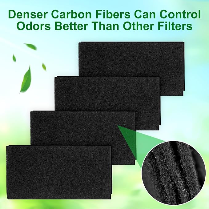 Threlaco 8 Pcs Activated Carbon Filter Cut-to-fit Carbon Filter Sheet - Image 6