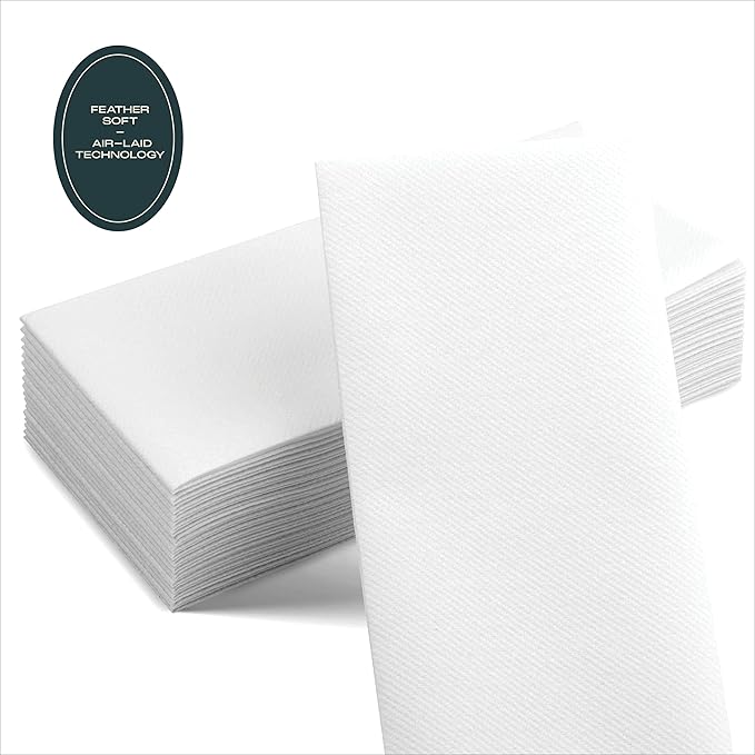 Disposable Linen-Feel Guest HandTowels [MEDIUM SIZE - Pack of 7500] - Cloth-Like Hand Bathroom Napkins - Soft and Absorbent Paper Napkin for Kitchen, Bathroom, Party, Wedding, Or Event