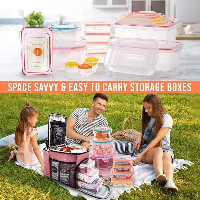 38 Pcs Large Food storage containers-85 oz to Small Container Stackable Kitchen - Image 3
