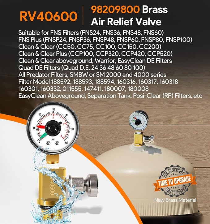 RV40600 98209800 Brass Air Relief Valve - Image 2