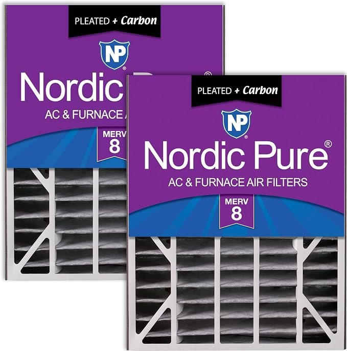 Nordic Pure 20x25x5 Air Bear AC Filter Replacement MERV 8 Plus Carbon 2 Pack by NordicPure