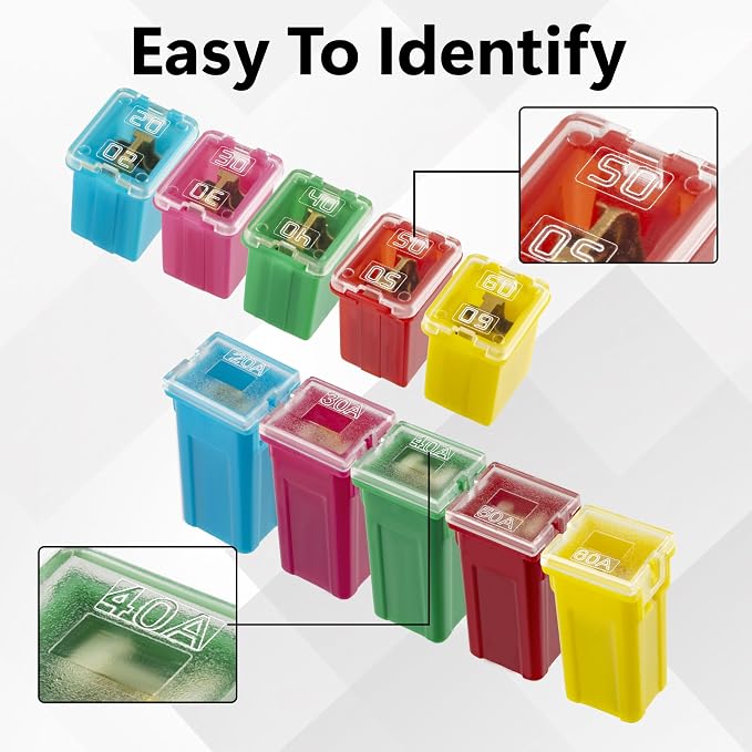 10 PCS Versatile Automotive Fuse Assortment Low Profile Box Shaped Micro - Image 5